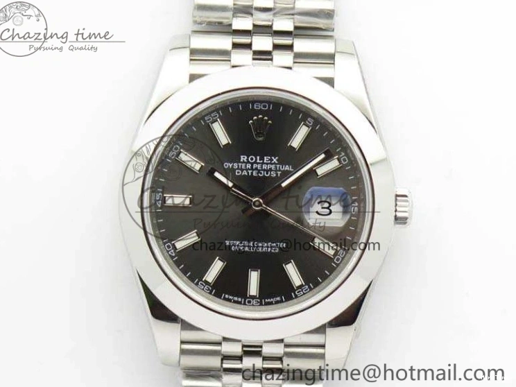 MiroTime 0701 DateJust Smooth Bezel SS Noob 1:1 Best Edition Gray Sticks Dial On Jubilee Bracelet A Packable 3505
